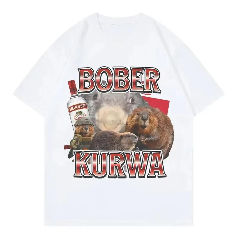 

Hot Sale Bober Kurwa Funny Rat Meme Graphics Print T Shirts Unisex Women Harajuku Oversized Short Sleeve Tshirt Unisex Cotton Top 4XL