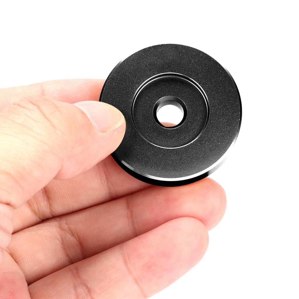 45 RPM Record Turntable Adapter Large Hole Conversion Sheet   Black Clamp Adapter for Most Big Hole Records