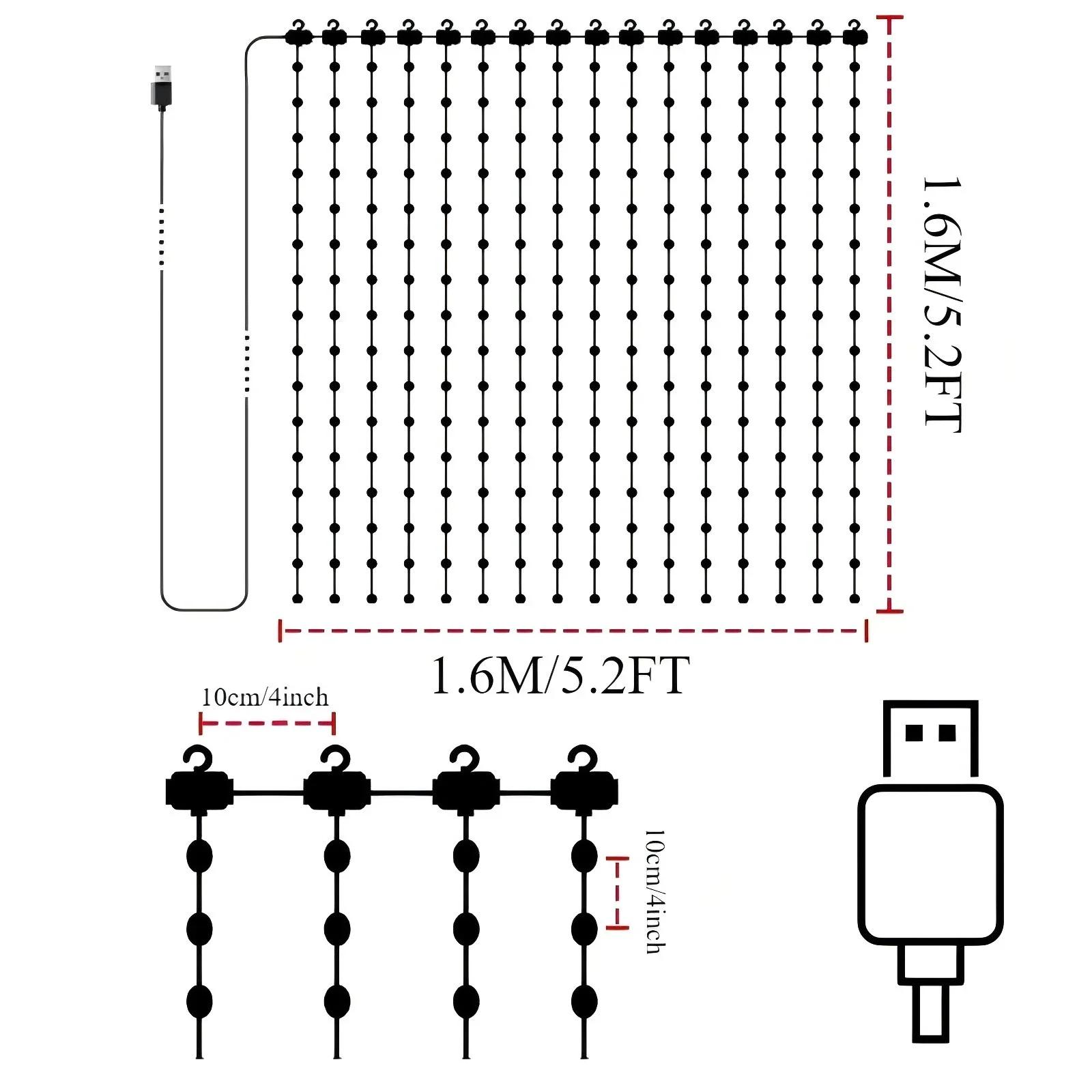 

9.9ft Smart Curtain Lights Music Dynamic 400LEDs DIY Text Graffiti Displays String Lights Halloween Christmas Lighting Decor USB PLUG-5V