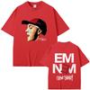 Rapper Eminem Face Graphic T-shirt Slim Shady Album Printed Tshirt Men Women Hip Hop Fashion Pop Music T Shirts Male Casual Tees