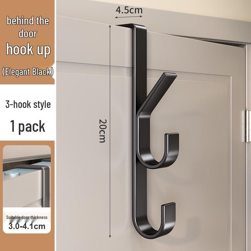 

Stainless Steel Over-Door Clothes and Hat Hook Rack, No Drill Needed