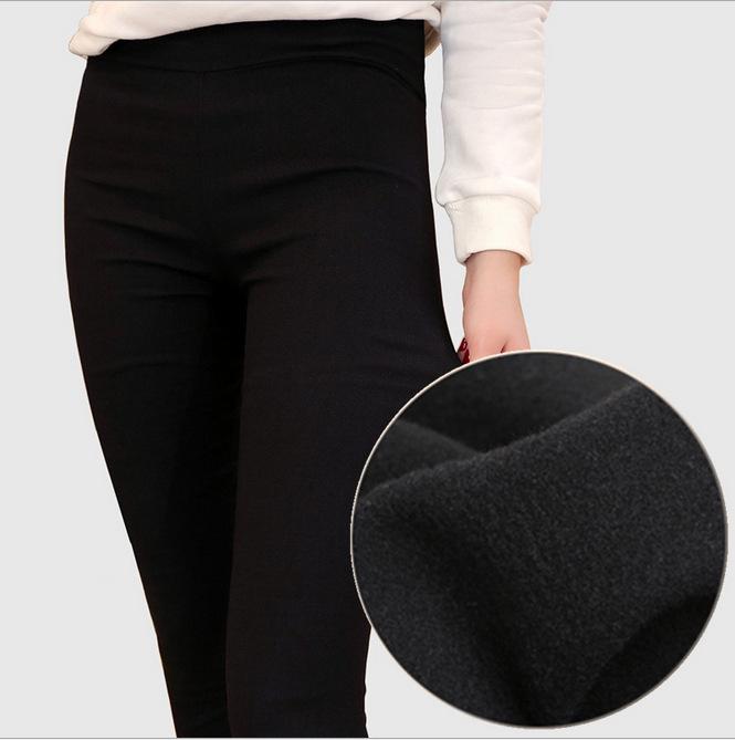 2023 Korean Women’s Velvet Slim-Fit Nine-Point Warm Leggings for Autumn & Winter