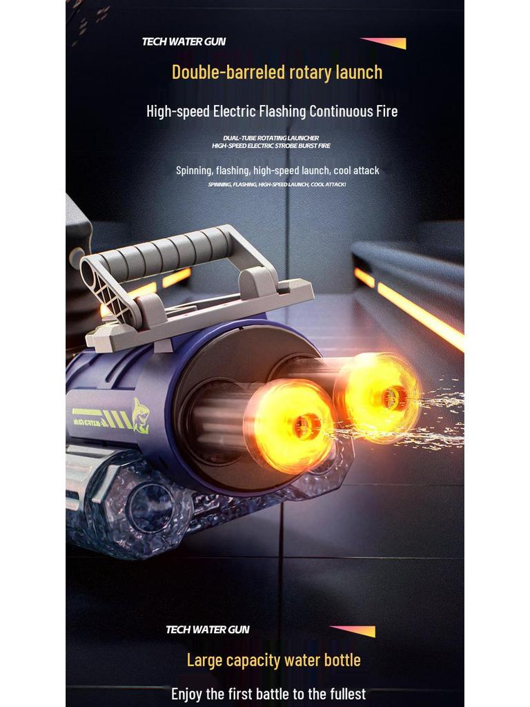 AI-Powered Voice-Controlled Blinking Gatling Water Gun for Kids - Electric Rapid-Fire Summer Toy
