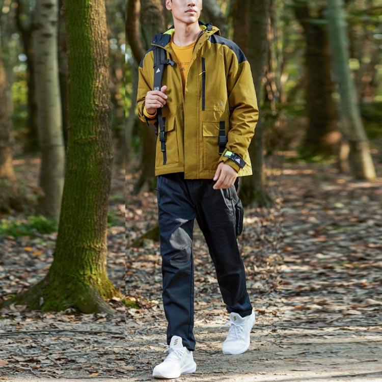 Adidas Essentials Windbreaker Jacket Men Outerwear Brown GP0989