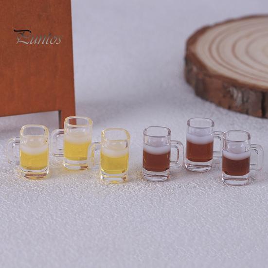 Doll House Wine Glass Decor 10 Pcs Mini Beer Mug Acrylic with Simulation Kitchen Countertop Miniature Model for Micro Landscape Glasses Set