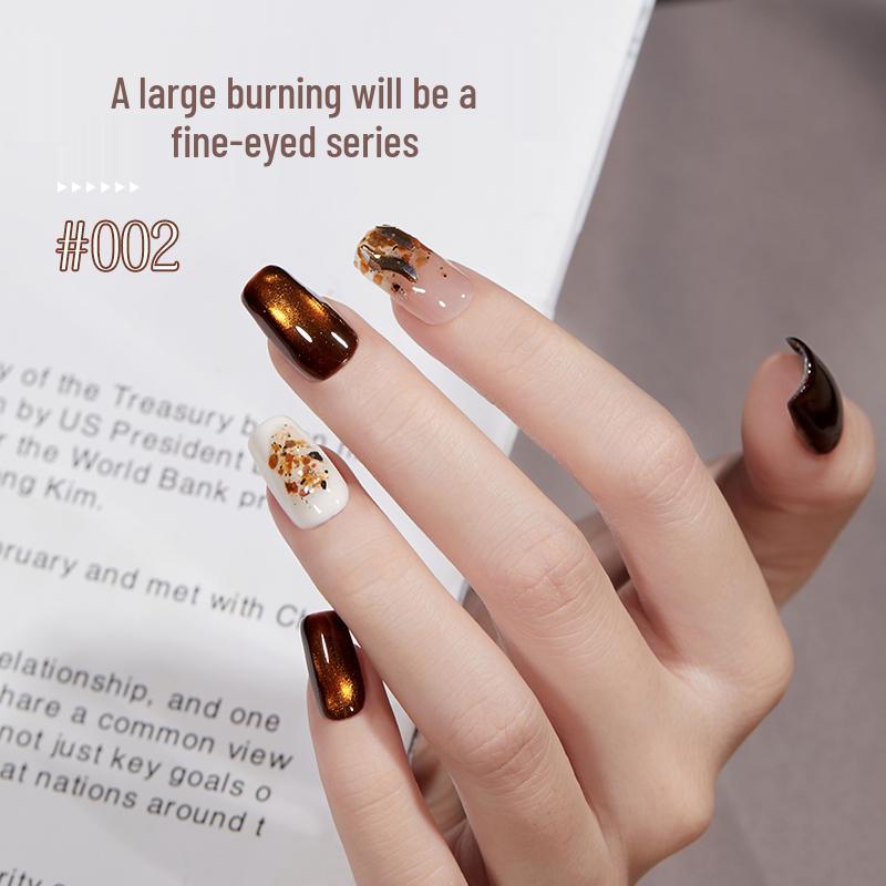 Sunset Gold & Fire Cat Eye Gel Set - 10 Dual-Color Shades