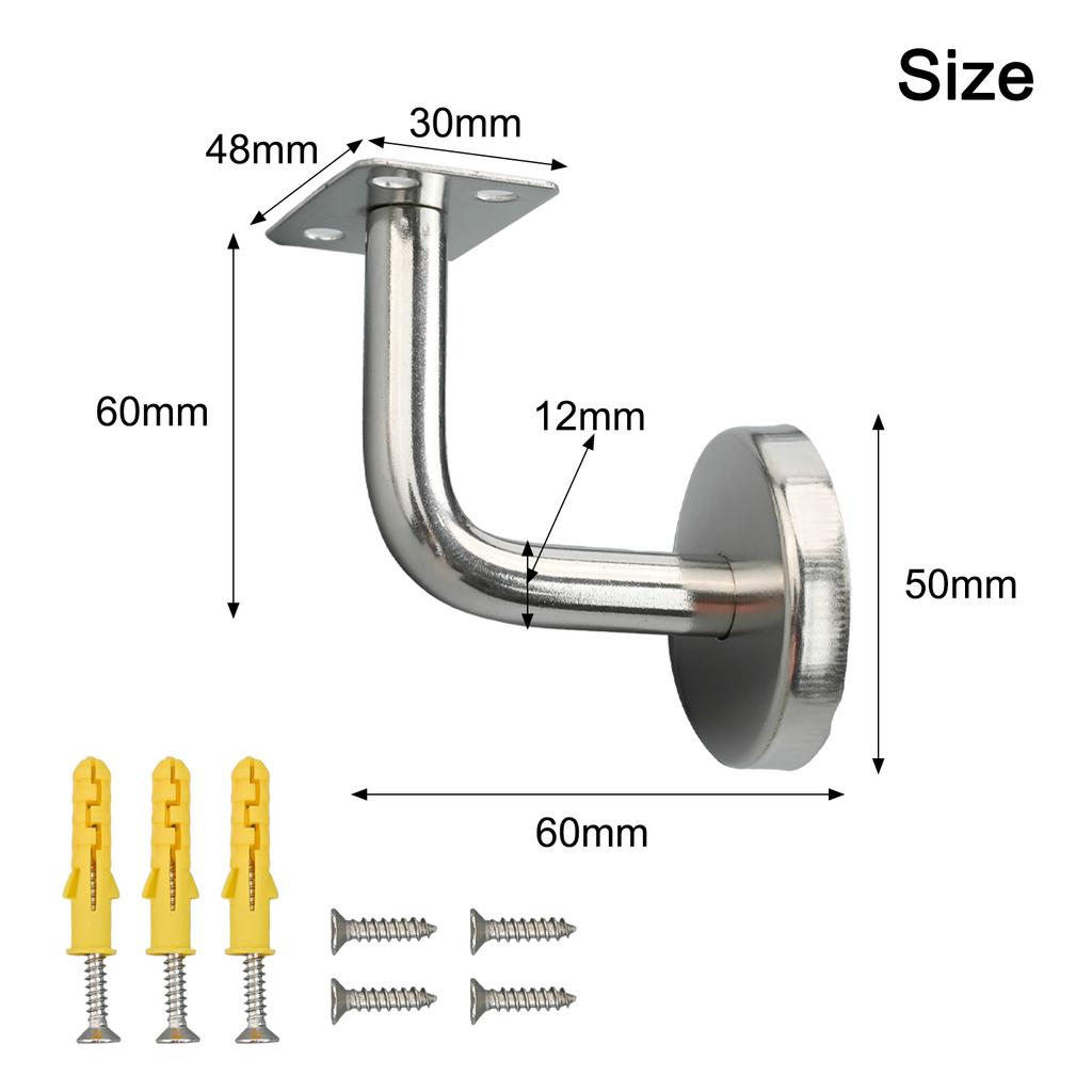 Handrail Bracket Wall Support Hand Rail Balustrade Mopstick Bracket Staircase Handrail Hardware Stainless SteeFixing Accessories
