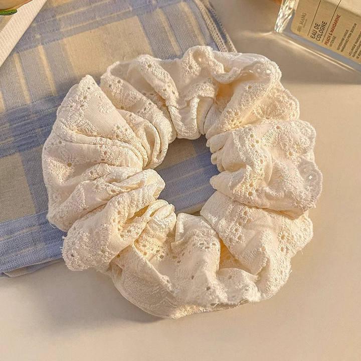 Fabric Lace Flower Edge Hair Ring Cute and Sweet Korean Style Scrunchie Hair Accessories