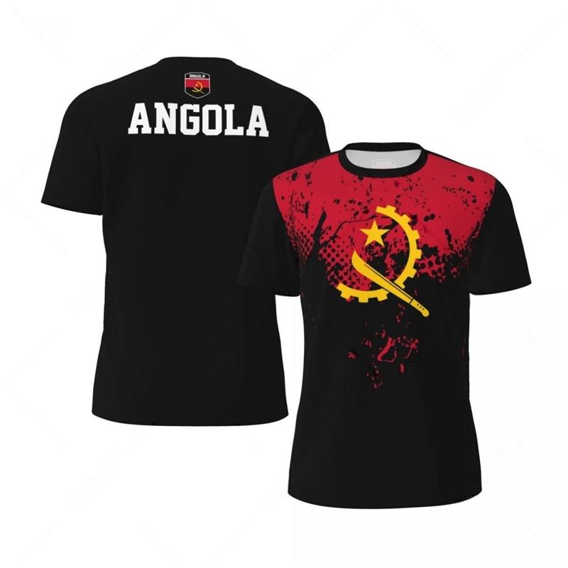 

Angola Flag Men s Tshirt Angolan 3D Printed Football T-Shirt Top Summer Sports Fitness Short Sleeves Street Oversized Tee Shirt XXS