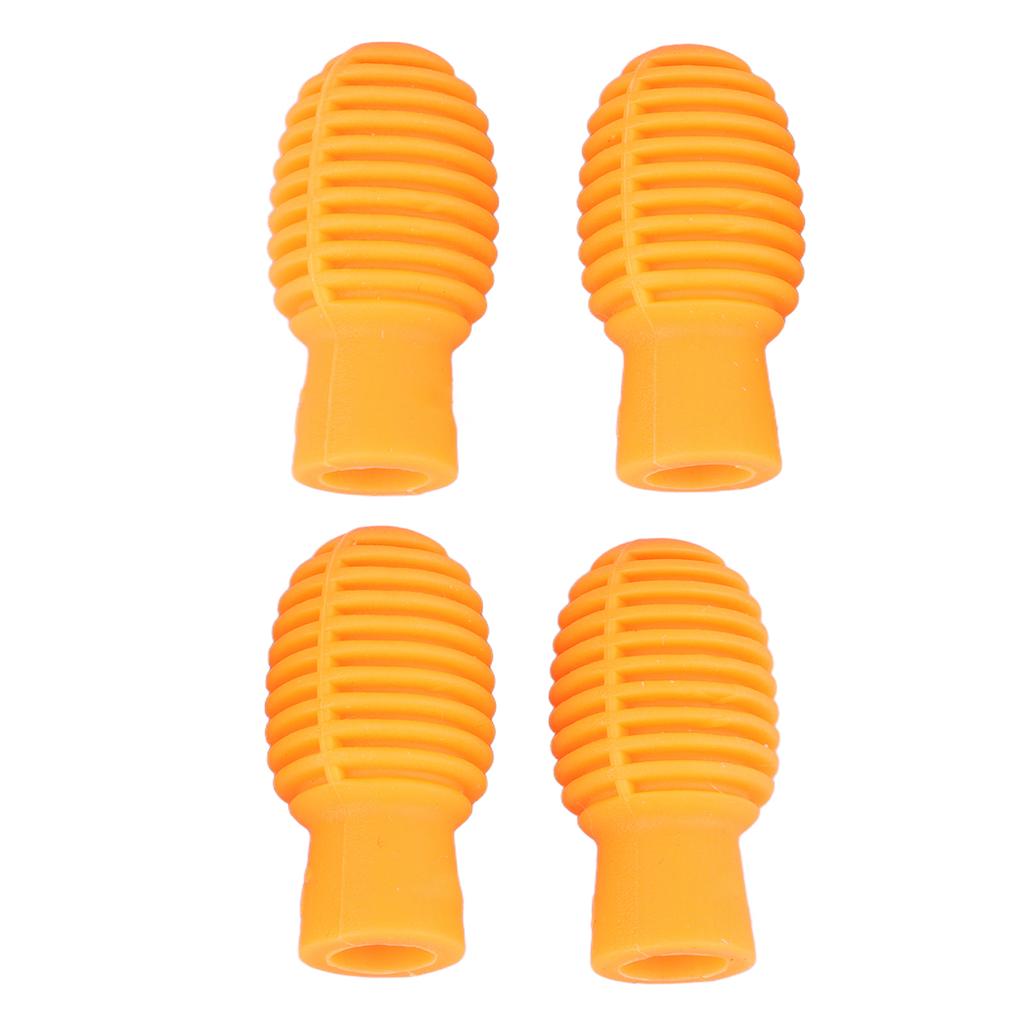 4Pcs Drumstick Silent Tip Silicone Drum Stick Dampener Mallet Mute Tip Instrument Accessory Orange