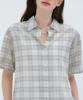 MUSINSA STANDARD WOMAN Women'S Oversized Crinkle Check Short Sleeve Shirt [Ivory]