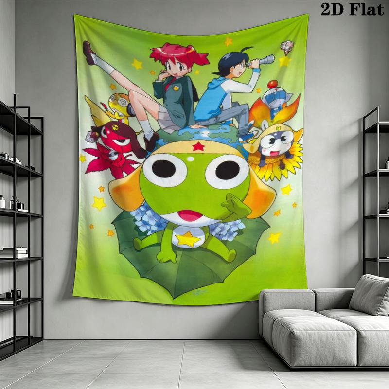 Keroro Wall Tapestry Aesthetic Wall Hanging Printed Fabric Blanket Decorative Tapestries for Bedroom Living Room Home Decor