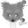 2024Faux Fur Fox Tail Cat Wolf Cosplay Costume Set Plush Mask Fluffy Paw Gloves Halloween Christmas