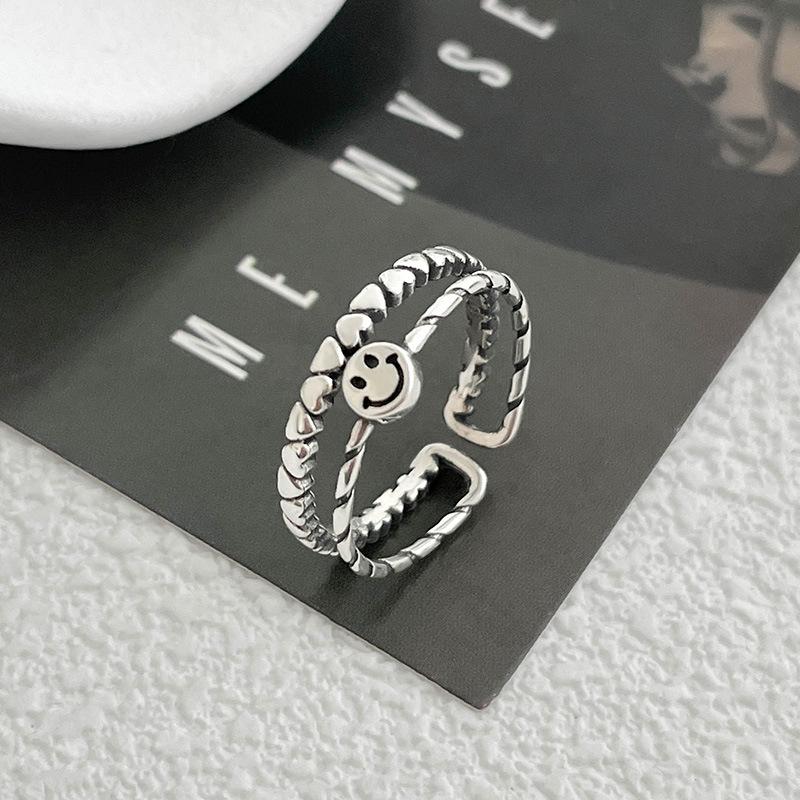

Chic Double-Layer Heart Ring: Versatile Fashion Statement for Women, Adjustable Open Design, Perfect as an Index Finger Accessory. Adjustable Open Ring