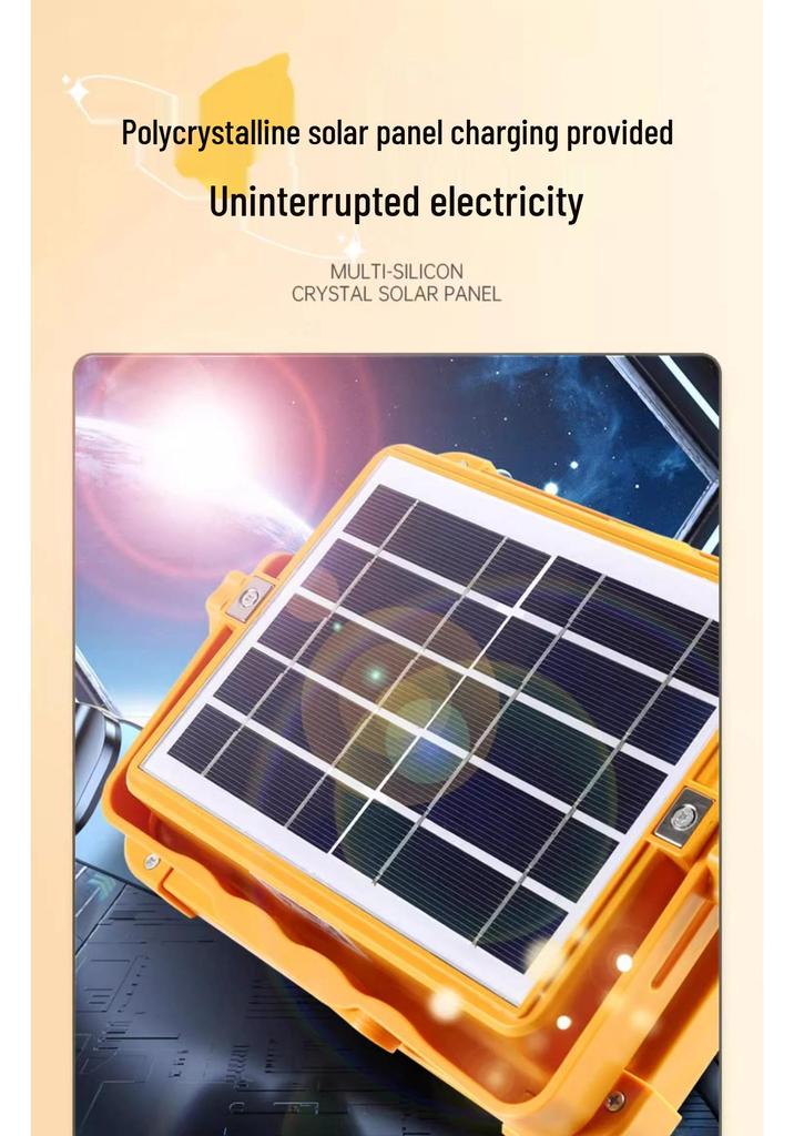 Solar-Powered LED Flashlight for Camping, Night Markets, and Outages