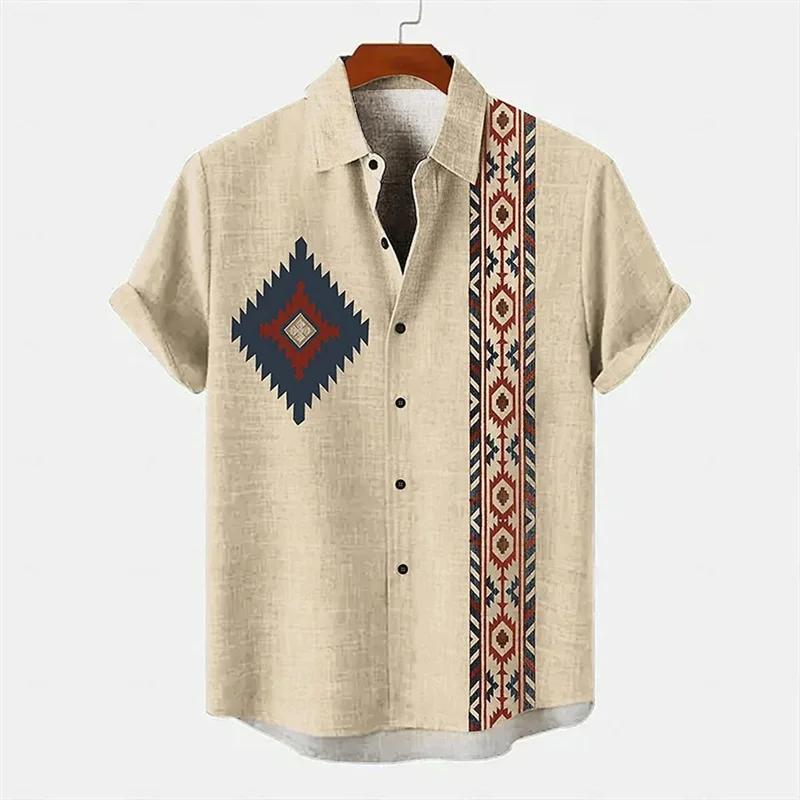 Modern minimalist 3D short sleeved shirt, comfortable, popular in summer and autumn, African tribe