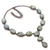 Aquamarine Necklace Handmade Jewelry, Copper Electroformed Necklace Designer Gemstone Jewelry Adjustable Chain Necklace