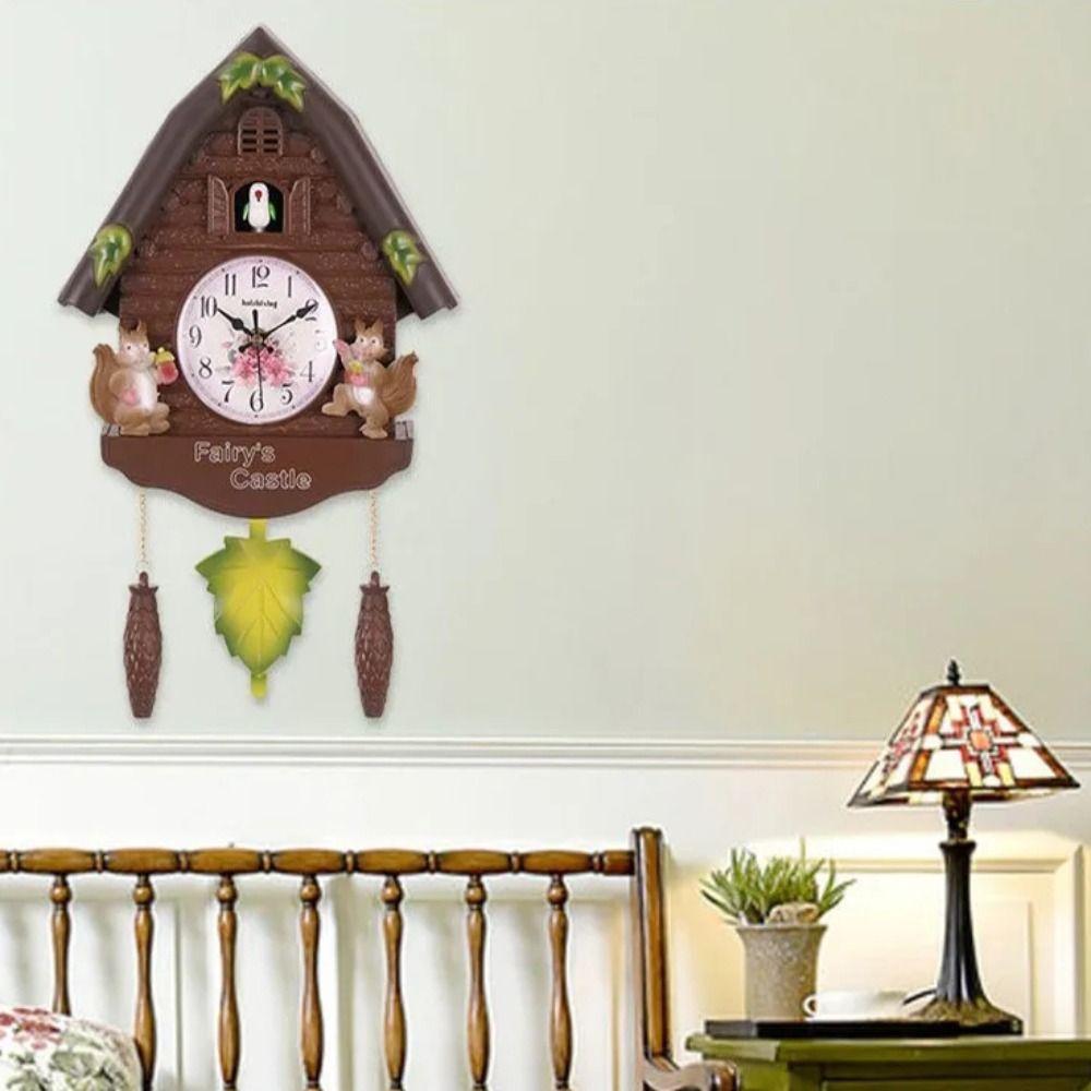 

Бесшумные скандинавские часы с кукушкой, не тикающие, декоративные подвесные часы, маятниковые настенные часы для дома