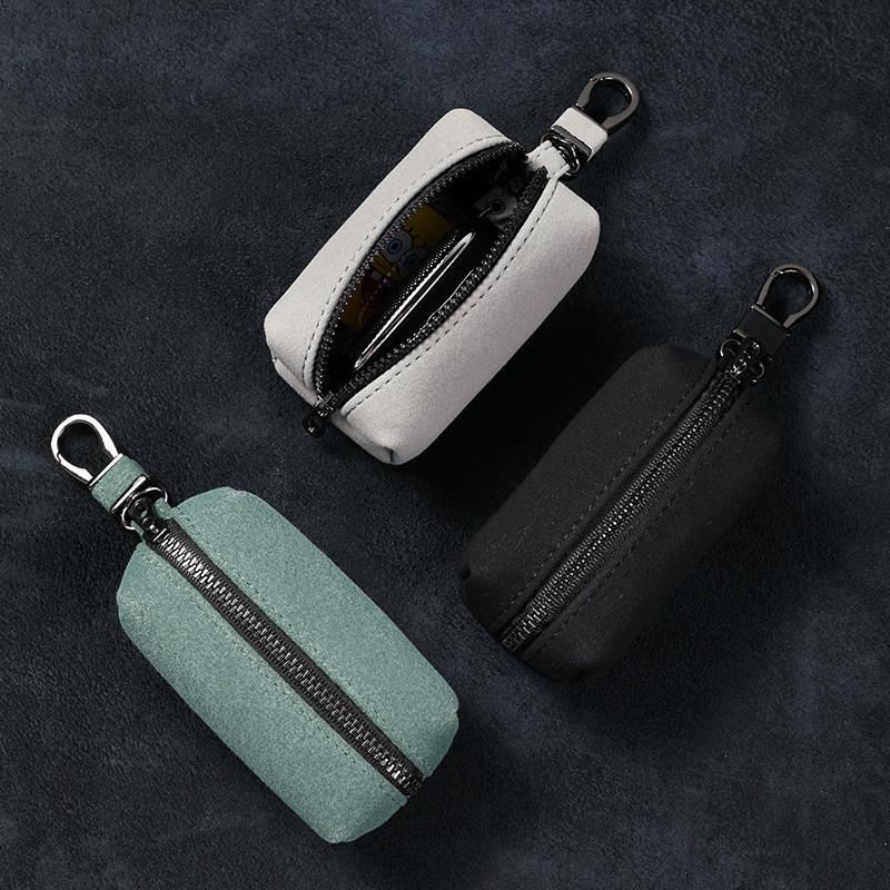Leather Key Wallet With Chain Compact Organizer For Daily Use