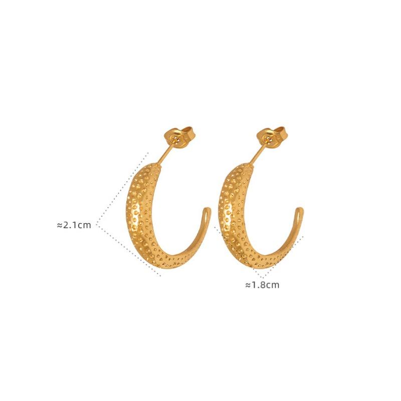 French-inspired Minimalist and Unique Earrings. Women's Stud Earrings, Titanium Steel, 18k Gold Plated Jewelry