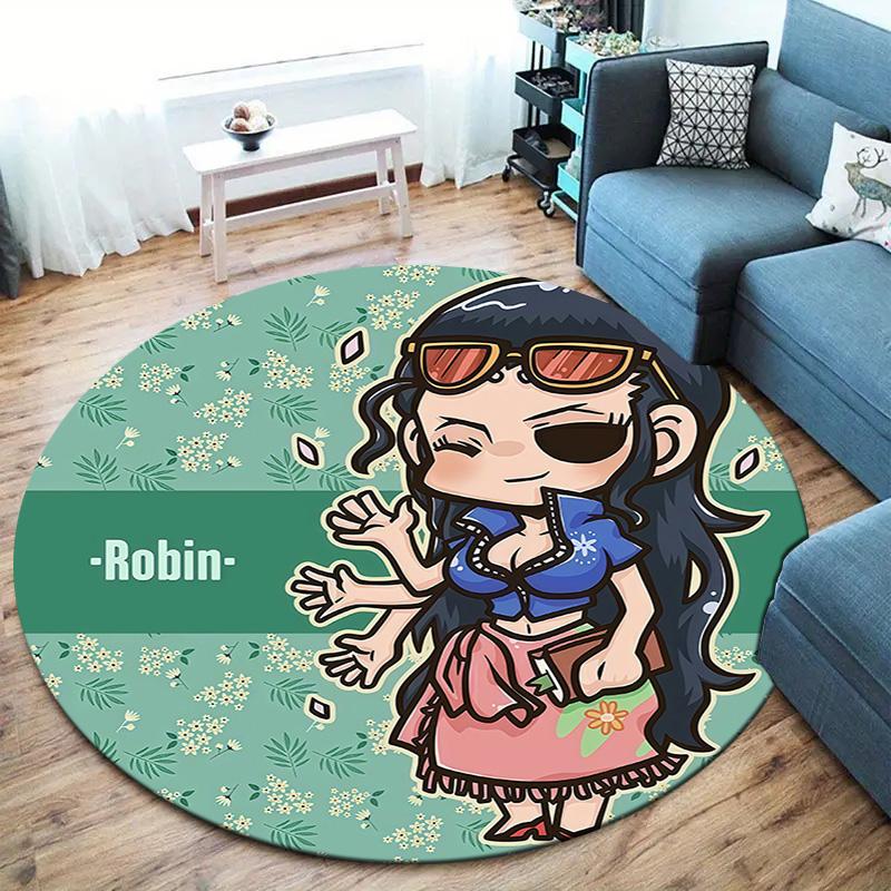 One Piece Boa Hancock Round Area Rug Carpet Rug For Living Room Bedroom Sofa Playroom Decor Nonslip Floor Mat