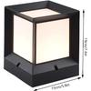 RCIDOS Square Acrylic Lampshade Aluminum Pillar Head Lights 1-Light IP54 Waterproof E27 Fence Column Lights Exterior Patio Vintage Pillar Pole