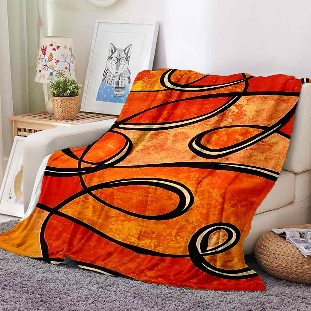 1Pc Abstract Lines Blanket Soft And Comfortable Casual Warm Camping Travel Christmas Halloween Xmas Gift M928623