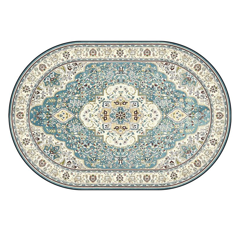 Oval Carpet Persian Ethnic Style Living Room Carpet Anti Dirt and Anti Slip Sofa Tea Table Carpet