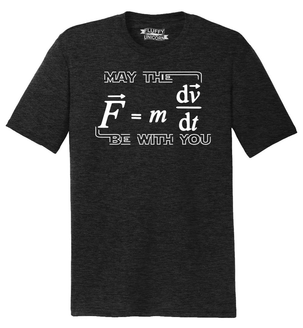 

May Force Be with You Funny Math Movie Parody Science T-Shirt 100% Cotton O-Neck Short Sleeve Summer Casual Mens T-shirt - Me... 5XL різнокольоровий