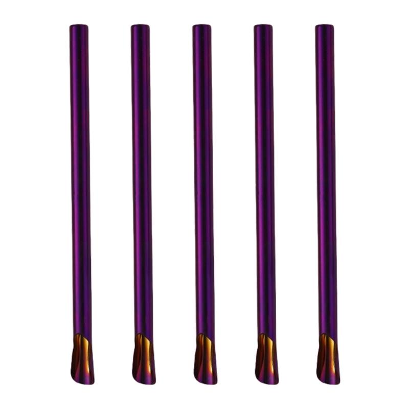 5 Pack Reusable Beverage Straw Multicolor 304Stainless Steel Travel Straw Wine Straw Drinking Straw for Drinkings