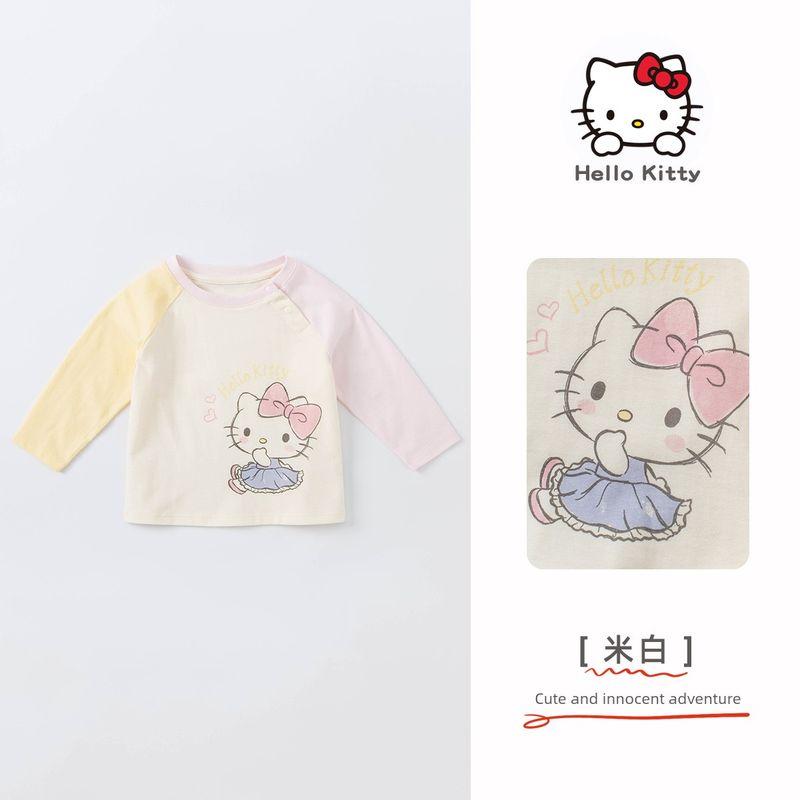 Hello Kitty Autumn Baby Baby Long Sleeve T-shirt Rice White 73cm (Recommended Height 66-73cm)