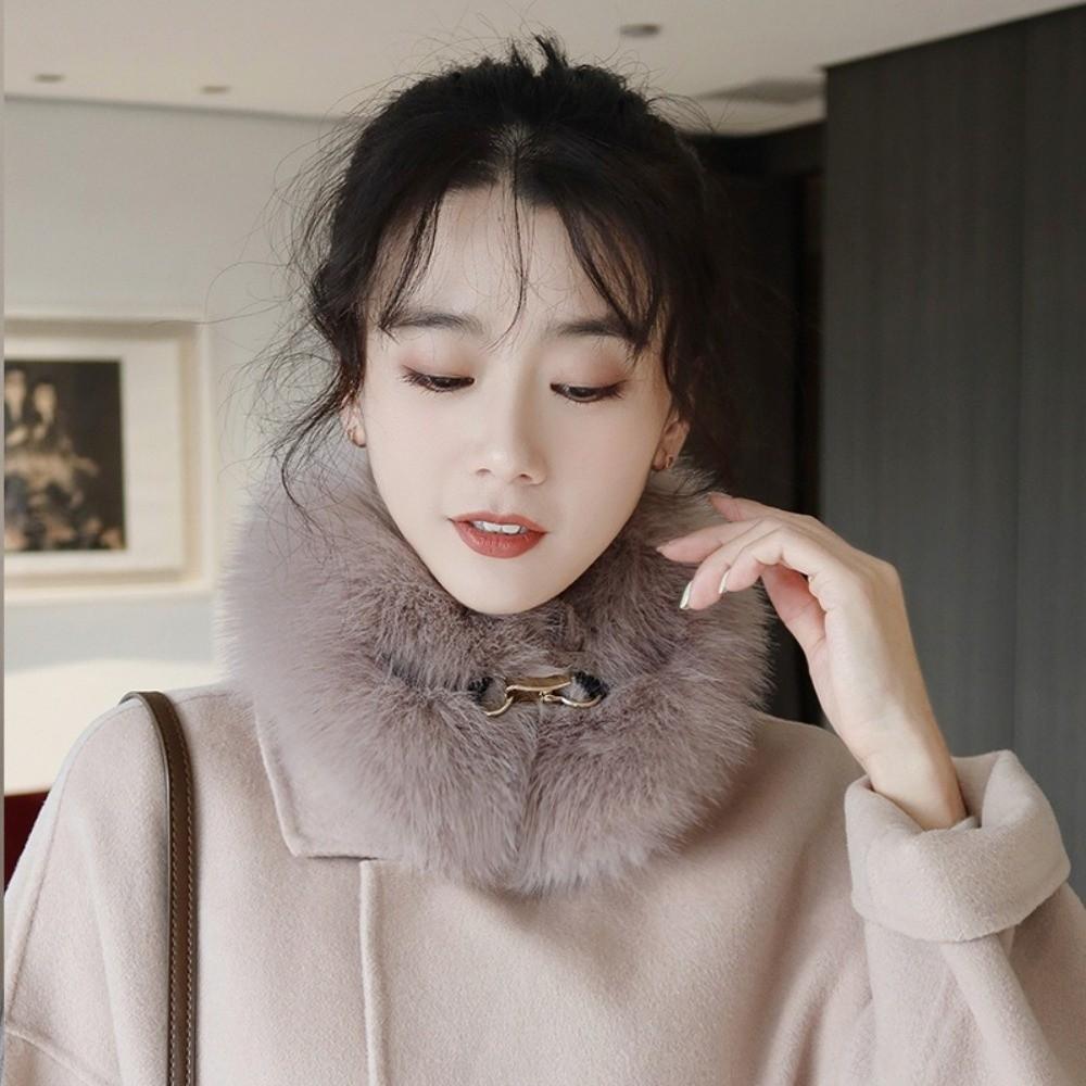 Elegant Faux Fur Neck Collar Fluffy Neck Protection Scarf Soft Winter Warm Coat Fake Collar