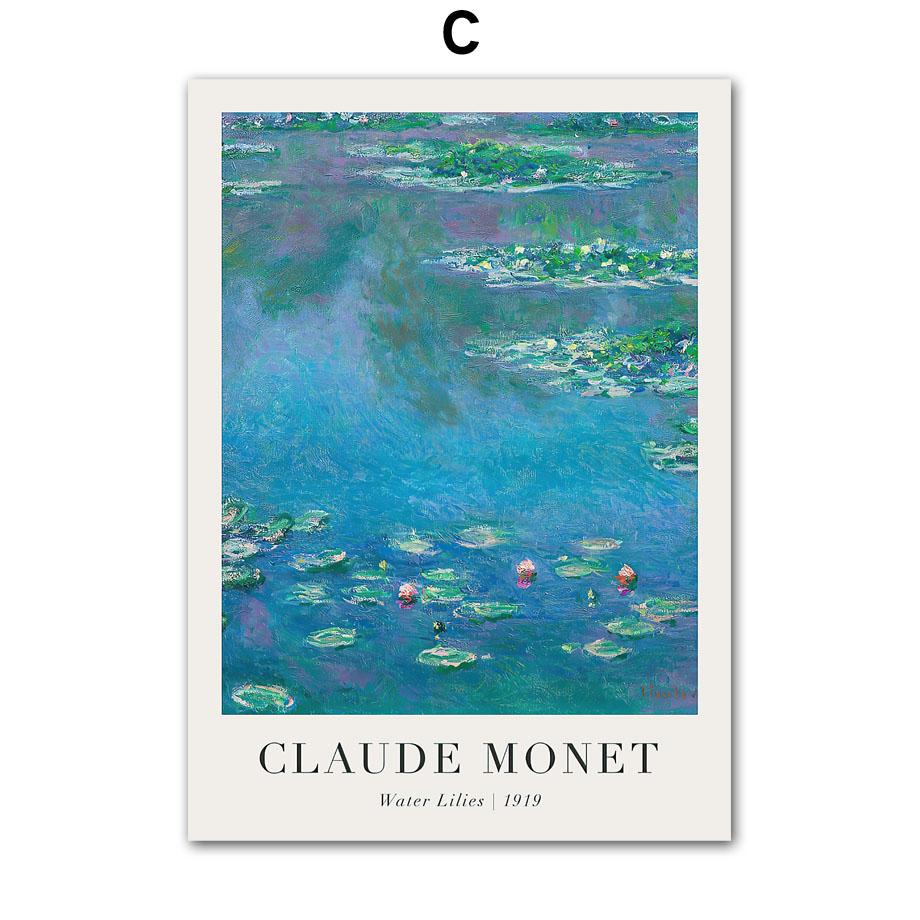 Classico Scandinavo Claude Monet Arte Astratta HD Poster Stampe Arte Murale Vintage Pittura su Tela Decorazione Casa Camera da Letto Soggiorno