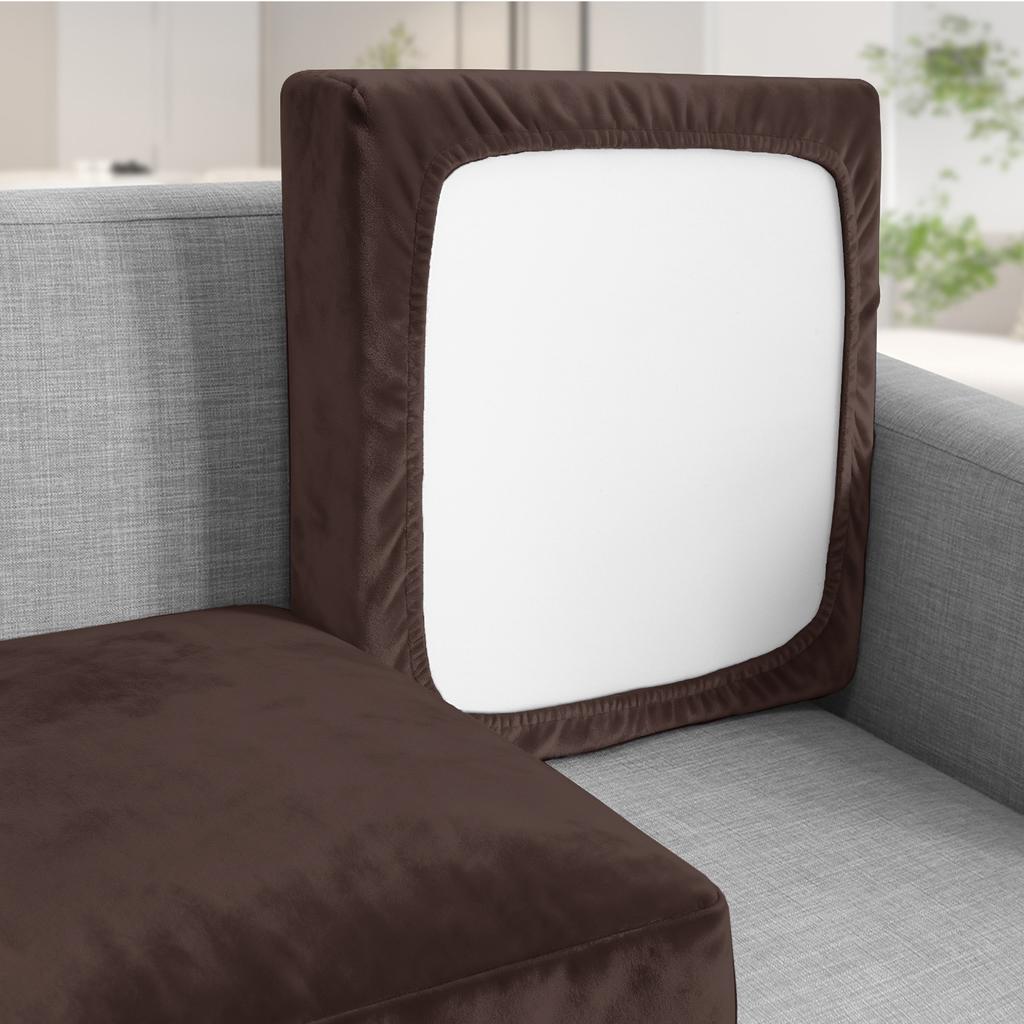 Velvet Sofa Cushion Covers for Living Room Plush Sofa Seat Cover Soft Stretch Sofas Couch Slipcover Furniture Protector