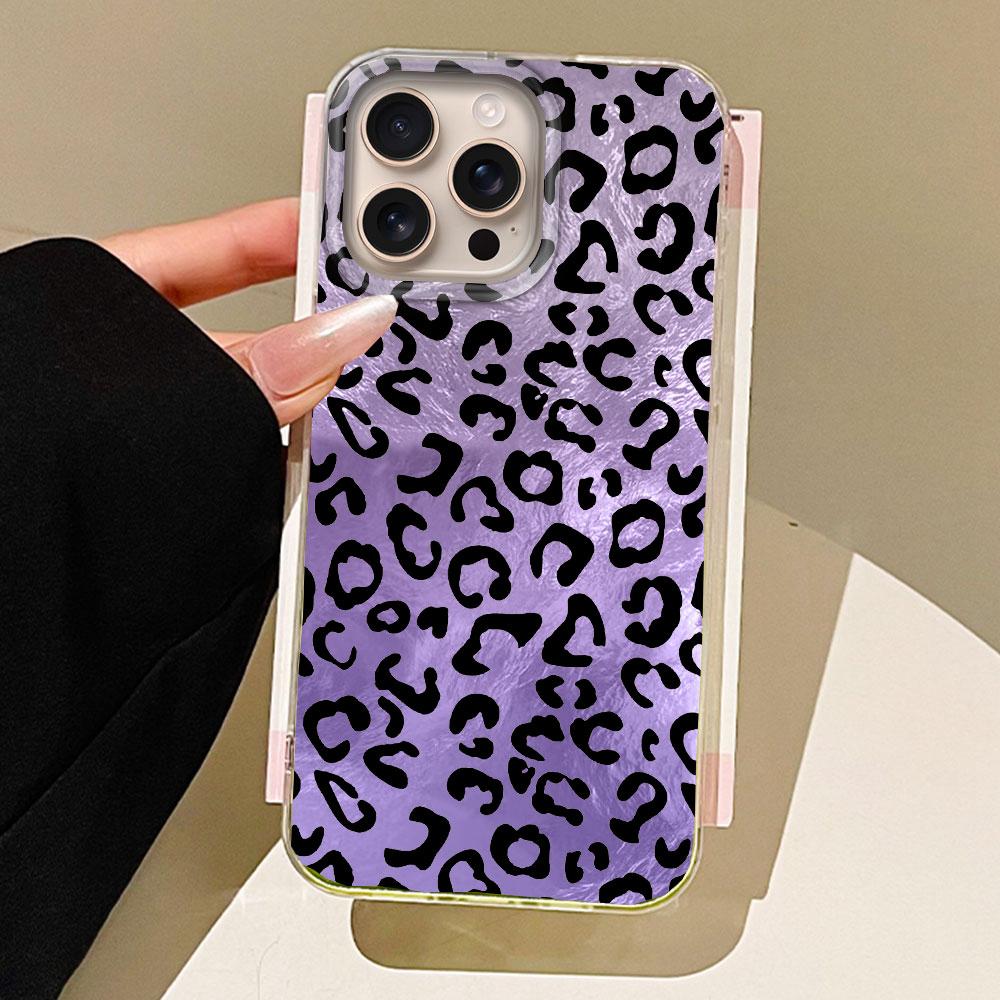 Blue Background Retro Leopard Phone Case for Iphone 17 Air 16 15 14 7 8 Plus 13 11 12 Pro Max X XS XR SE 2022 2020 16e TPU Cover