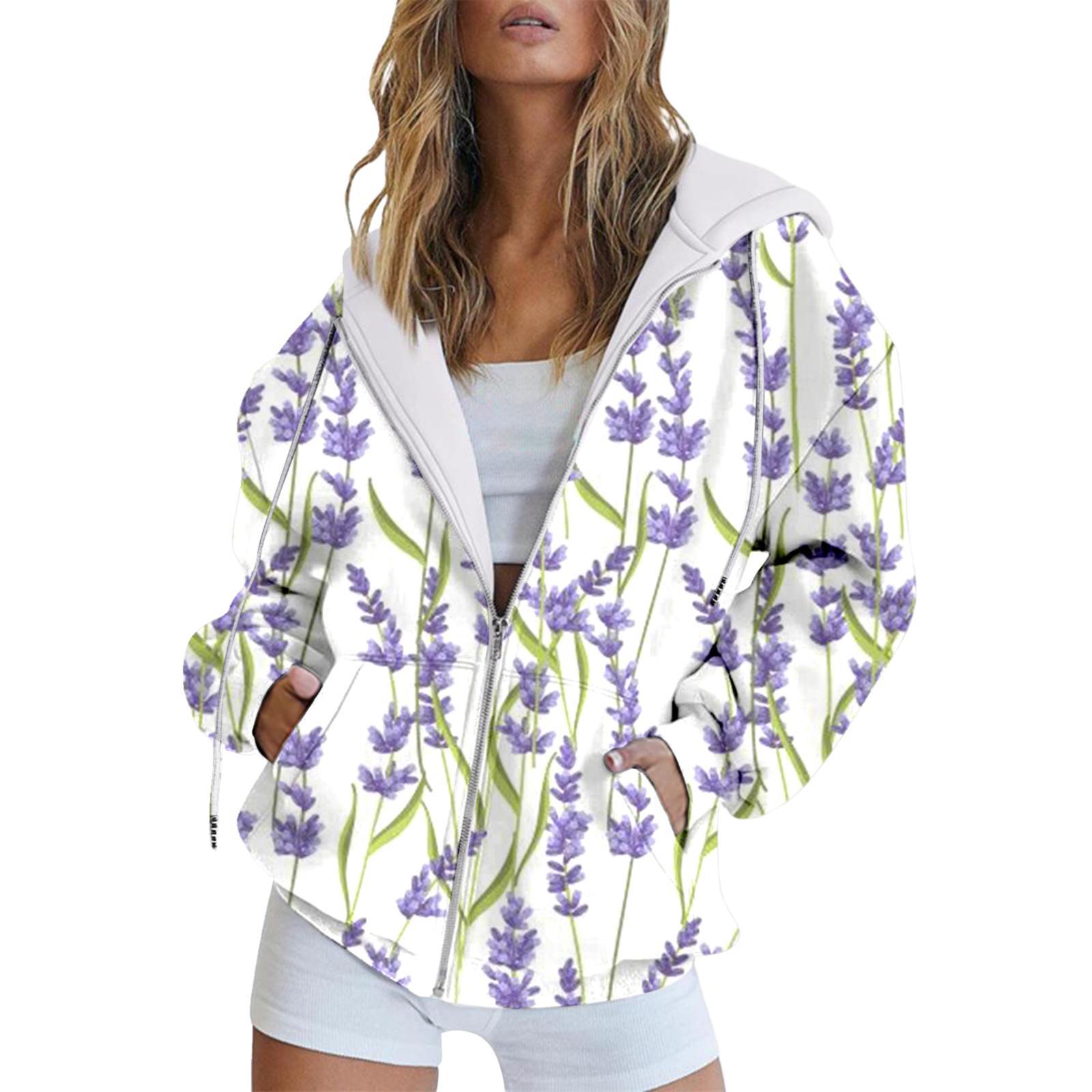 

Карманный цифровой европейский и американский стиль минималистский темперамент, мода на растительные цветы, толстовка с капюшоном на молнии, с длинными рукавамиMC4 3XL