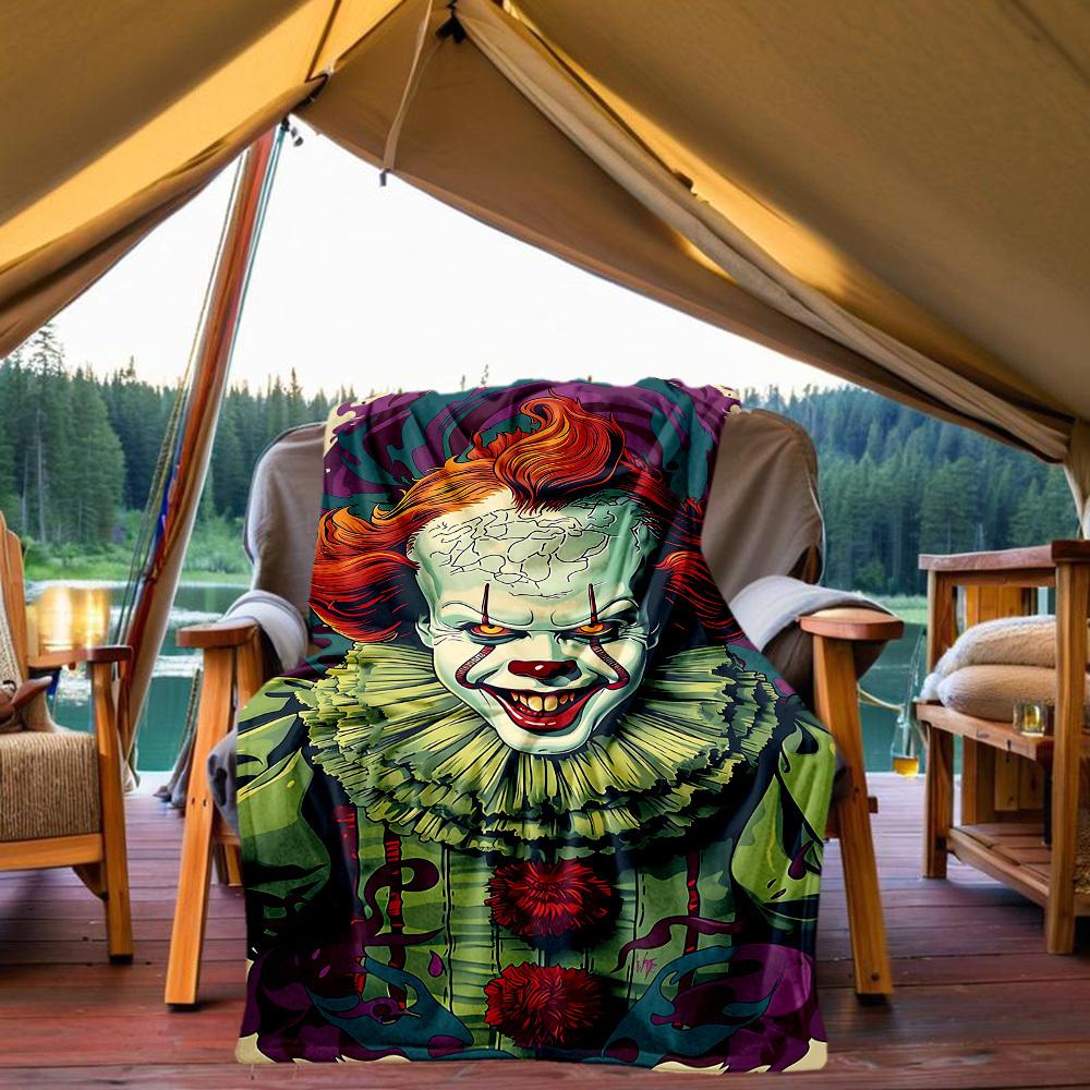 1PC Chucky LEGO Outdoor Flannel Throw Blanket HD Printed Lightweight Soft Warm All Season Blanket for Sofa, Bed, Travel 80x120cm