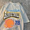 Wettkampf Basketball 76 T-Shirts Herren Damen Street O-Ausschnitt Kleidung Locker Übergroße T-Shirts Harajuku Baumwolle Marke Kurzarm