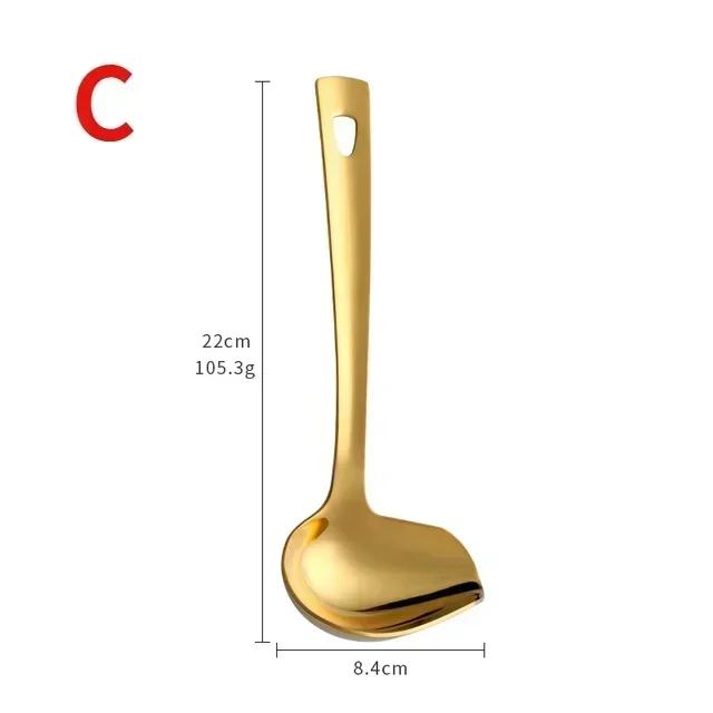 1Pc Stainless Steel Spoon with Multiple Colors Available Durable Soup Spoon Kitchen Supplies Dining Table Decoration Accessories