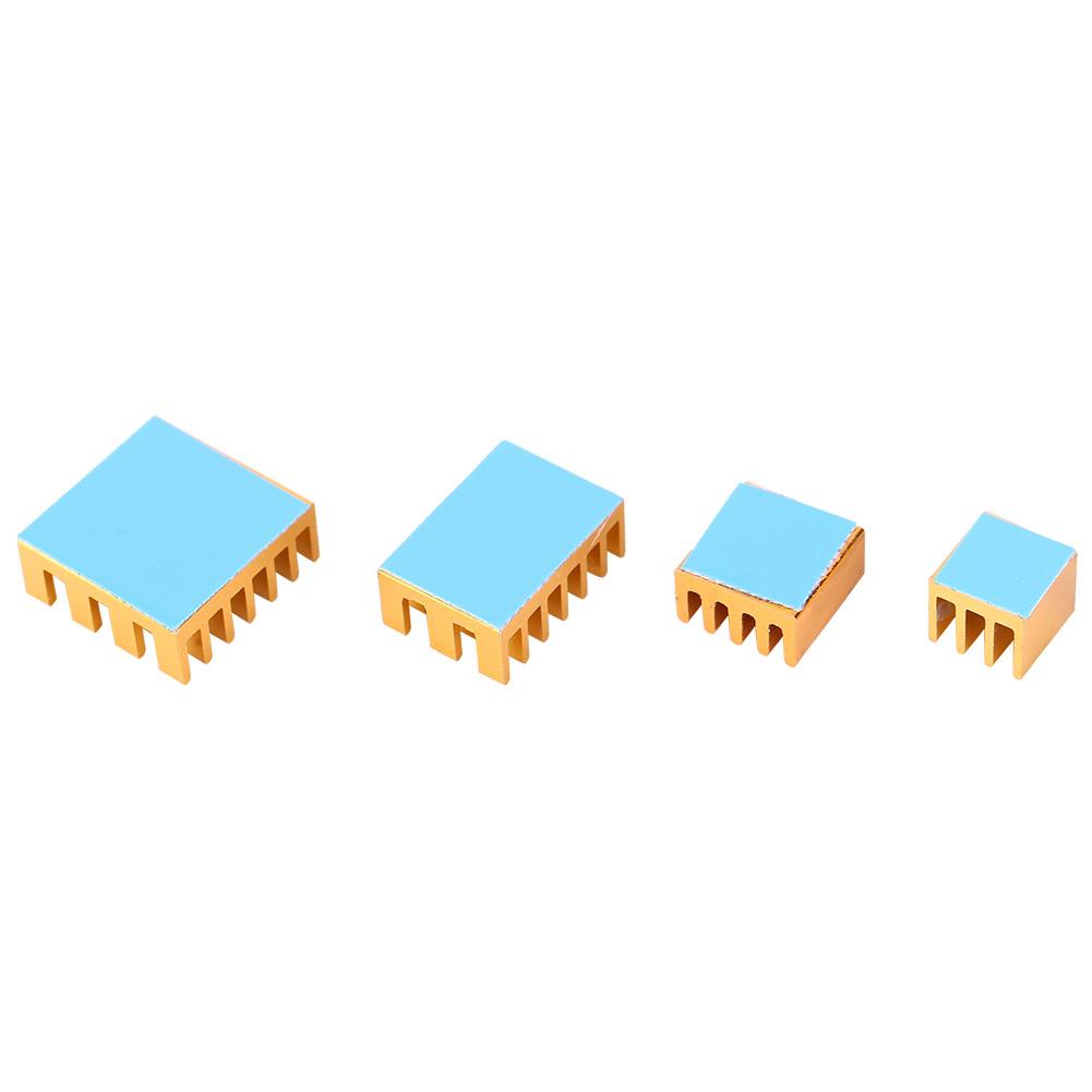 20 Stück Goldfarbener Aluminium-Kühlkörper CPU-Kühler mit Kleber für Raspberry Pi 234 3b 4B