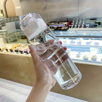 1 τεμάχιο Πλαστικό Παγούρι Νερού Χωρίς BPA, Στεγανό & Ανθεκτικό σε Πτώσεις, Διαφανές Μεγάλης Χωρητικότητας, Φορητό για Εξωτερική Χρήση, Στρογγυλό Σχήμα