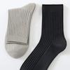 5 Pairs Men's Ribbed Knitted Athletic Socks Moisture Wicking Middle Calf Socks For Sports Enthusiasts Odor Prevention