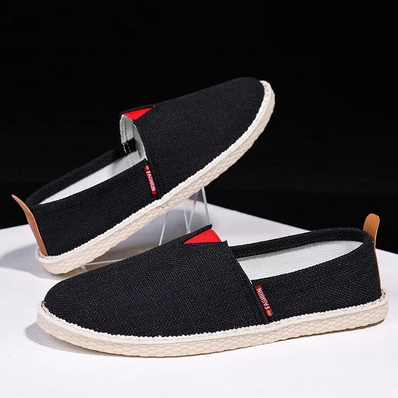

Новые эспадрильи повседневные лоферы мужские офисные туфли с круглым носком на плоской подошве рыбацкие туфли из конопли модная мужская обувь Zapatos De Hombre ty789 40 чёрный
