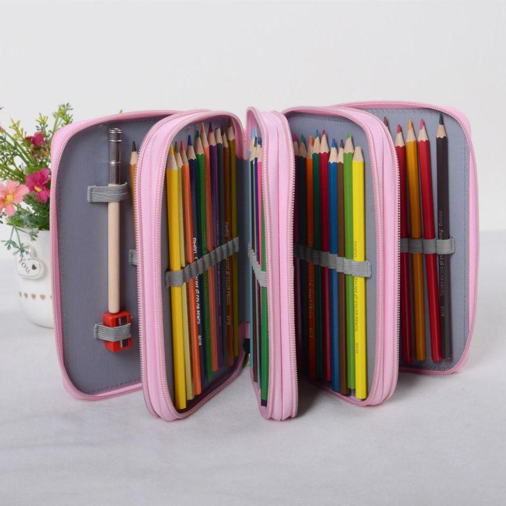 32/52/72 Hole Pen Storage Bag Large Capacity Paintbrush Organizer Sketch Pencil Case  Art Painting