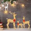 3Pcs Light Up Christmas Yard Decoration Cute Lighted Reindeer Xmas Decoration Light Up Display for Yard Patio Lawn Garden Party
