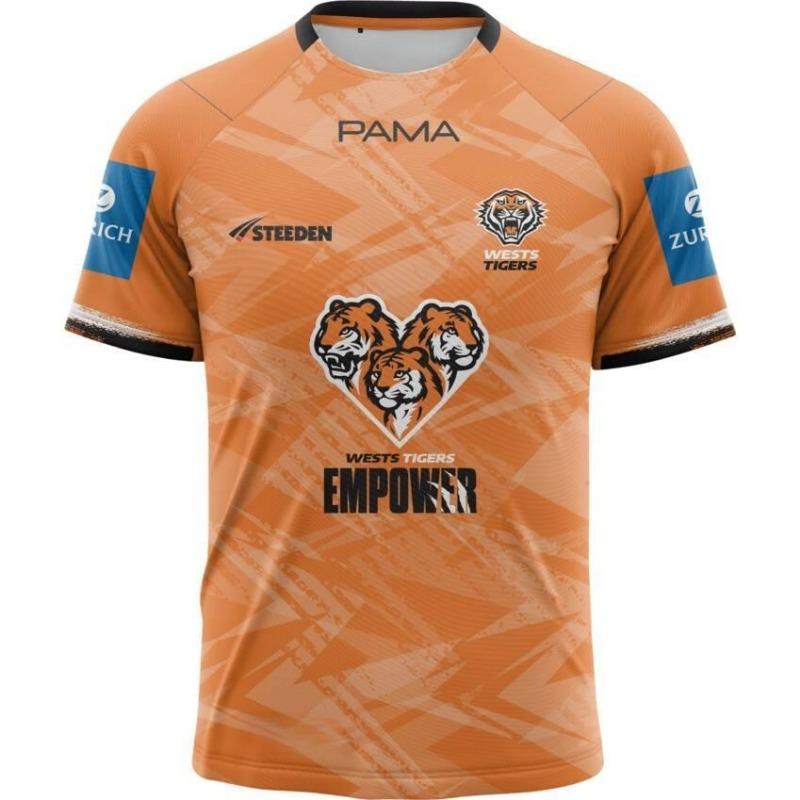 2026 NEW Wests Tigers Away Rugby Jersey Men's T-shirt Y2K Oversized Casual