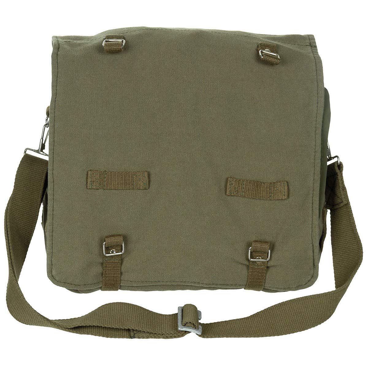

German Federal Combat Cotton Large OD GREEN [MFH] Bag, 100% Canvas, 32x23x12cm, 8L, - (Stone Wash)