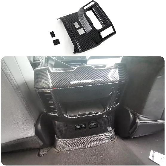 Car Accessories Fit for Toyota Tundra 2025 2024 2023 2022 Interior Armrest Rear Air Outlet Vent Cover Trim (Carbon Fiber) 3PCS ABS