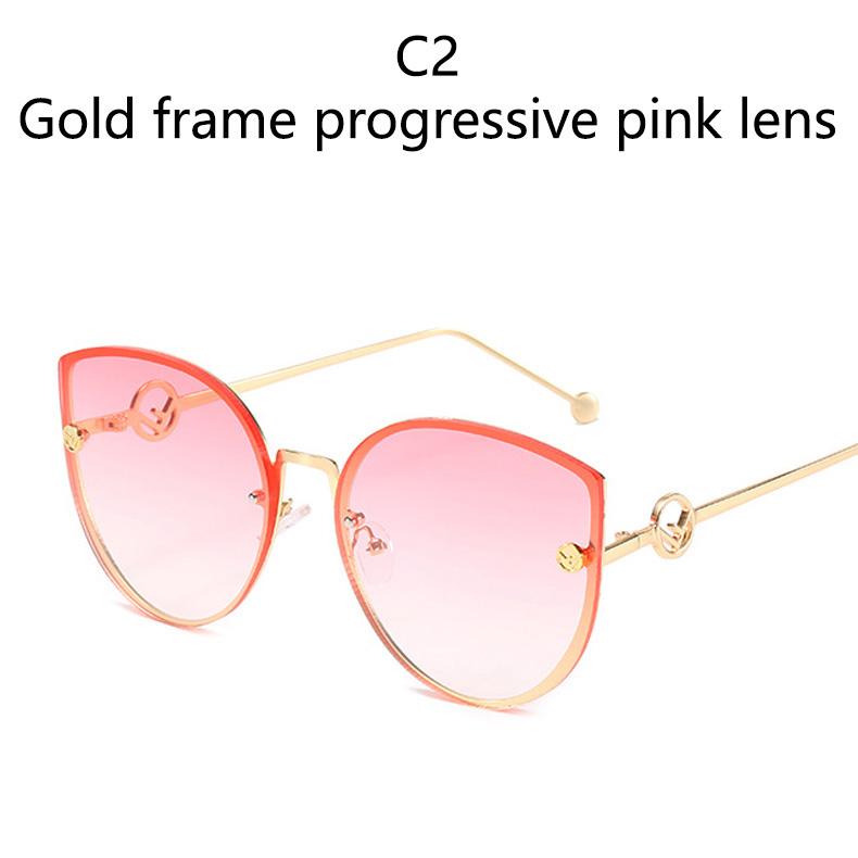 Colors Metal Sunglasses Women Luxury Cat Eye Brand Design Mirror Rose Gold Vintage Cateye Fashion Sun Glasses Lady Eyewear