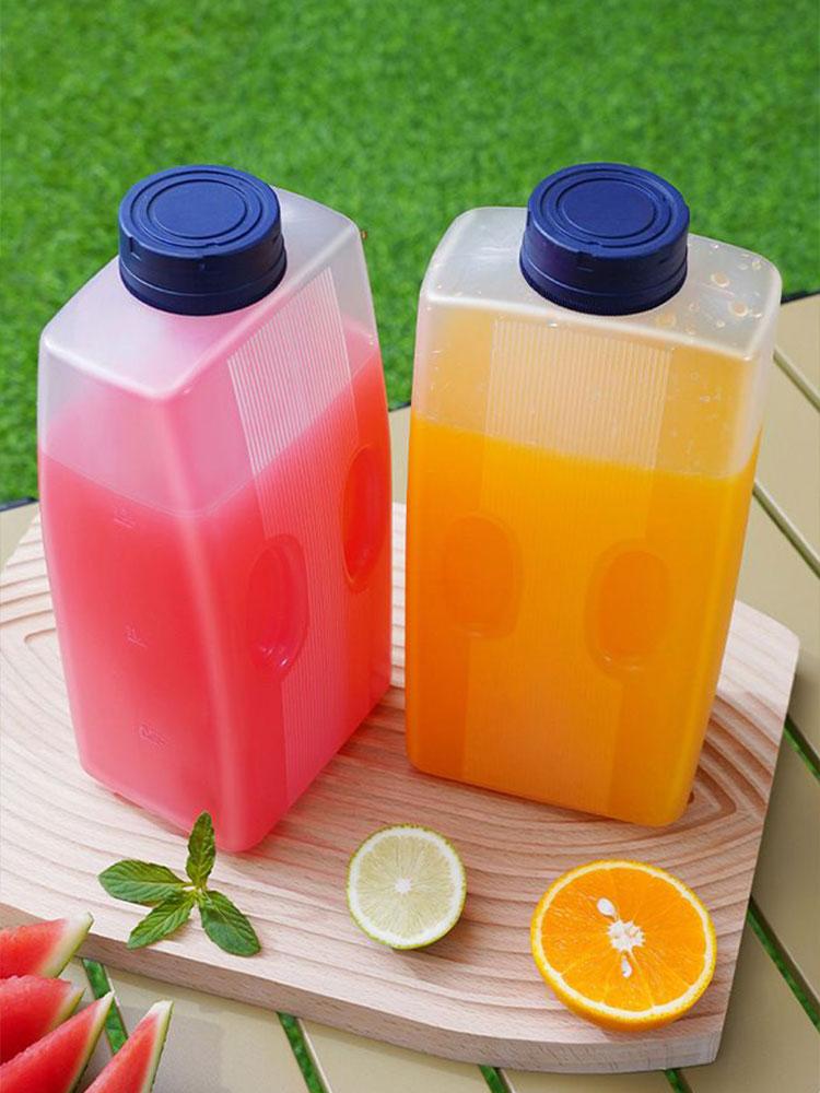 Juice Bottle Refrigerator Juice Container Bottle 2L Fridge Cooling Beverage Dispenser with Lid for Hot Weather Milk Soda Coffee